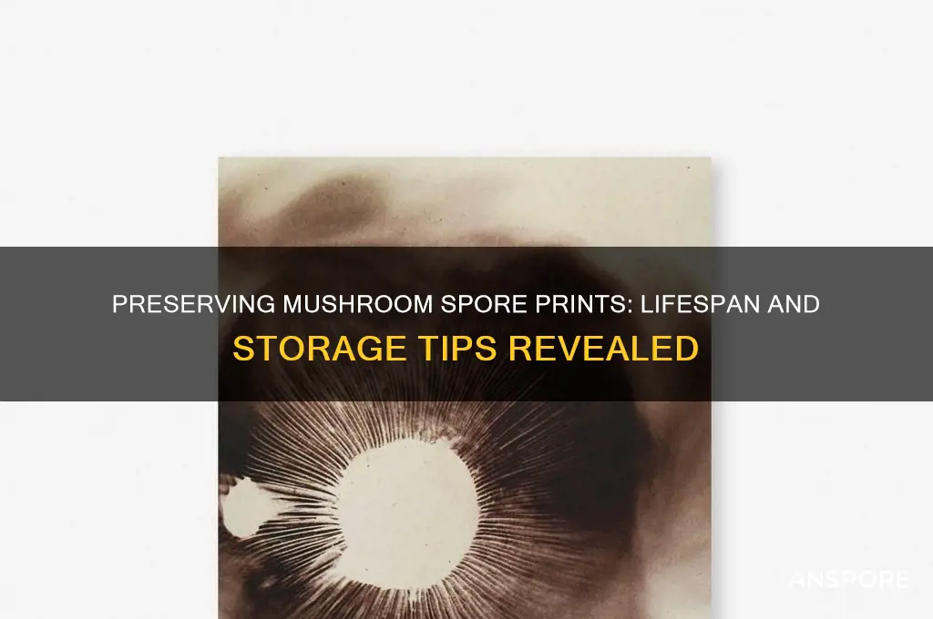 how long do mushroom spore prints last