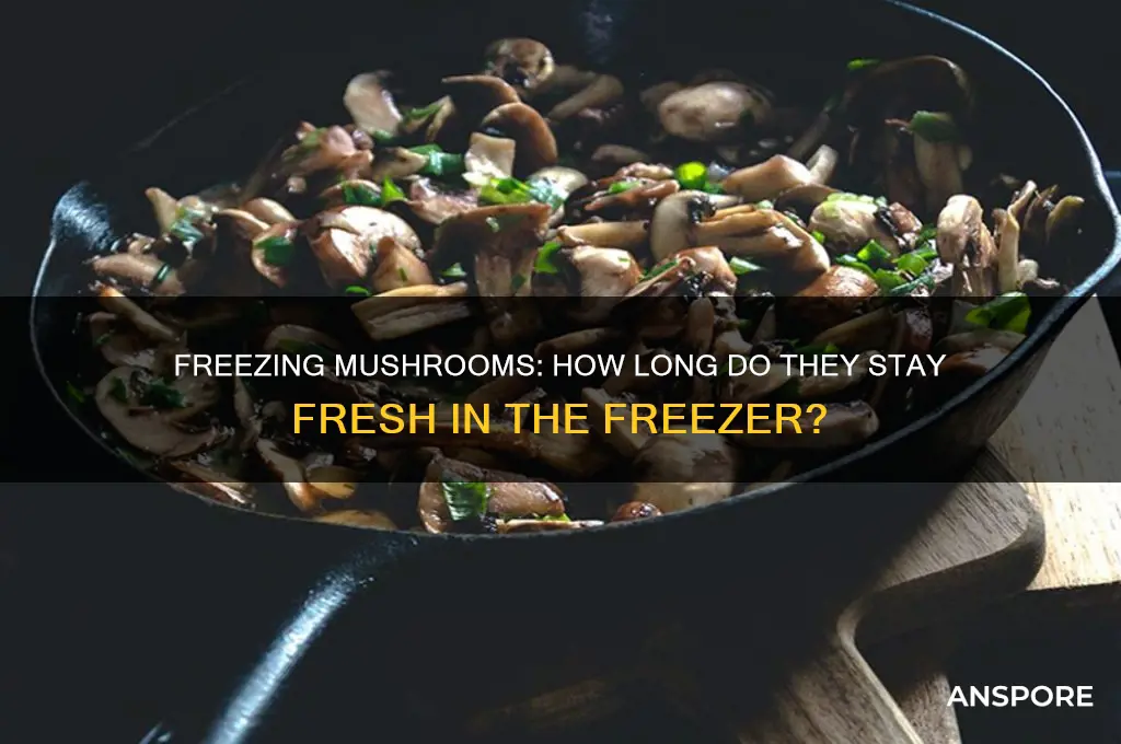 how long do mushrooms keep in the freezer