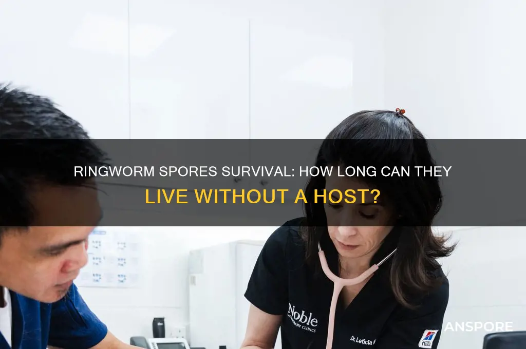 how long do ringworm spores live without a host