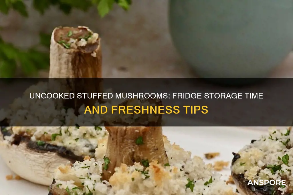 how long do uncooked stuffed mushrooms last in the fridge