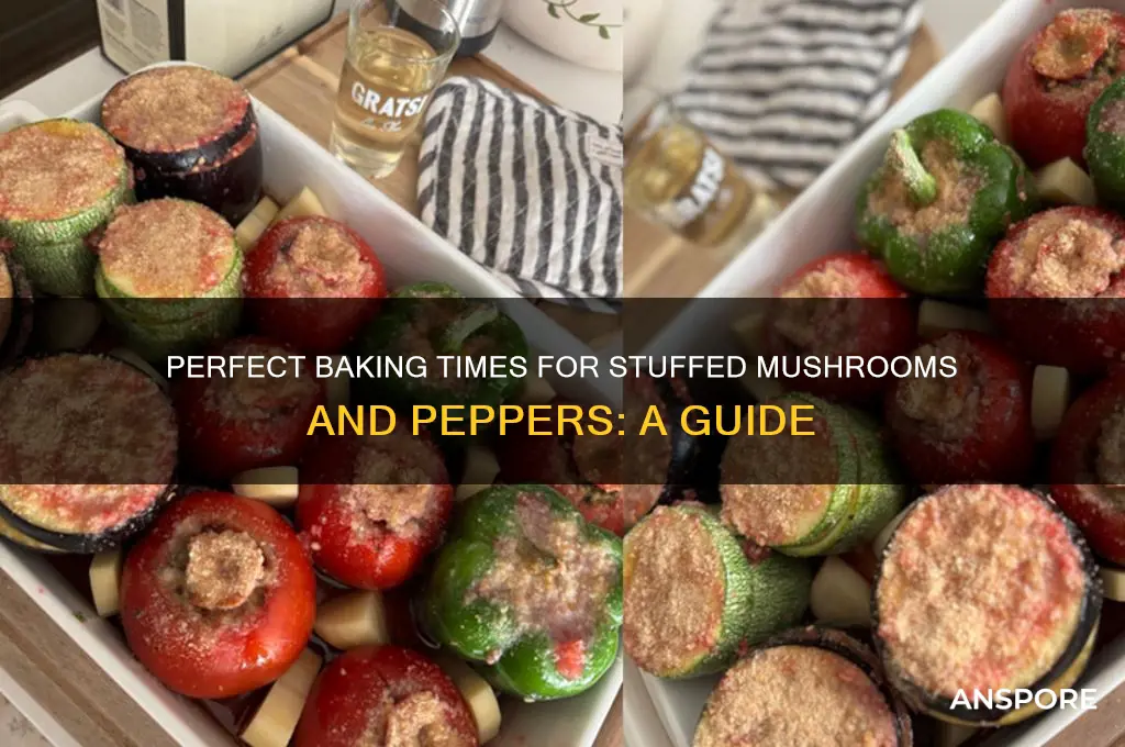 how long do you bake stuffed mushrooms and peppers