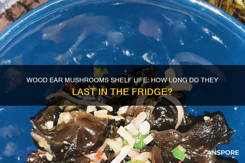 how long does the wood ear mushrooms last in fridge