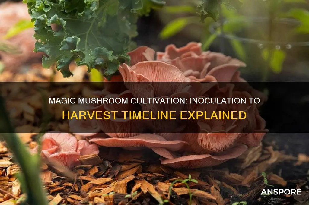how long from innoculation to harvest for magic mushrooms