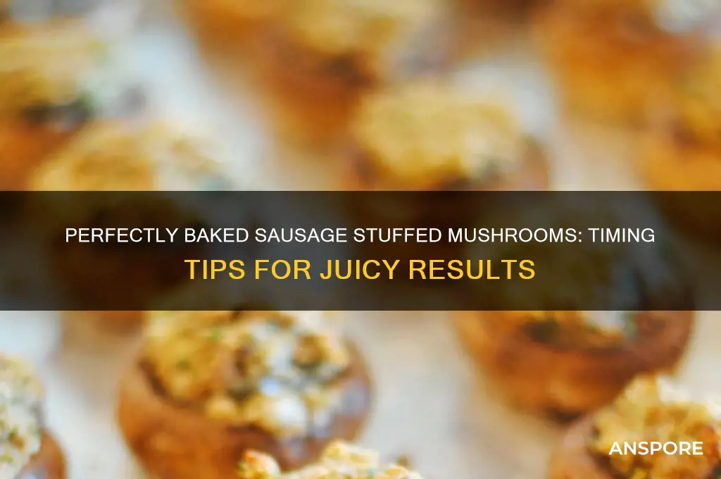 how long to bake raw sausage stuffed mushrooms