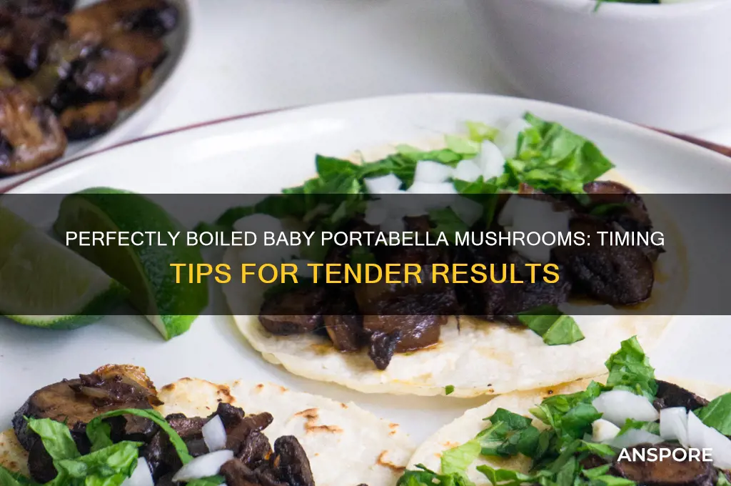 how long to boil babay portabella mushroom