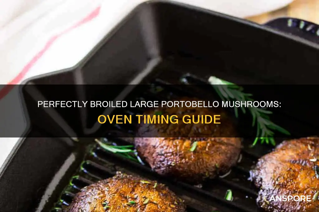 how long to broil large portabello mushrooms in oven