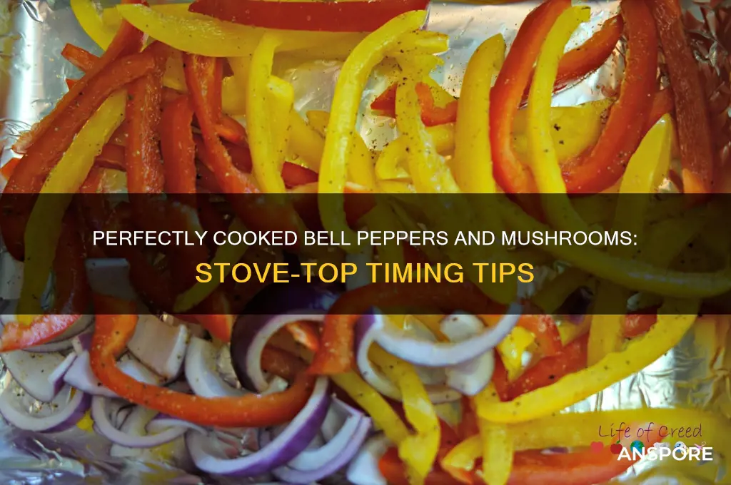 how long to cook bell pepper and mushroom on stove