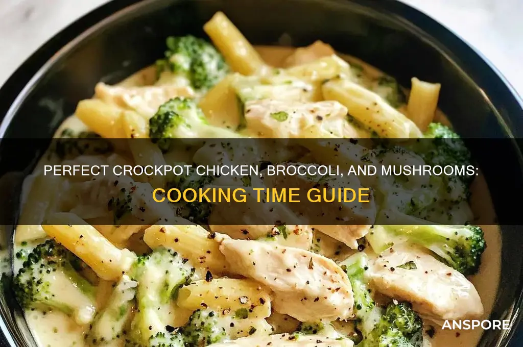 how long to cook chicken and broccoli with mushrooms crockpot