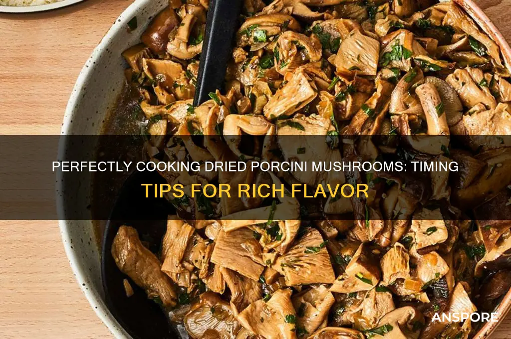 how long to cook dried porcini mushrooms