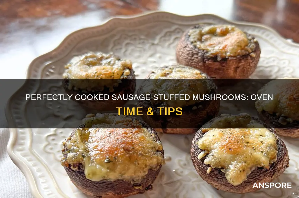 how long to cook raw sausage stuffed mushrooms in oven