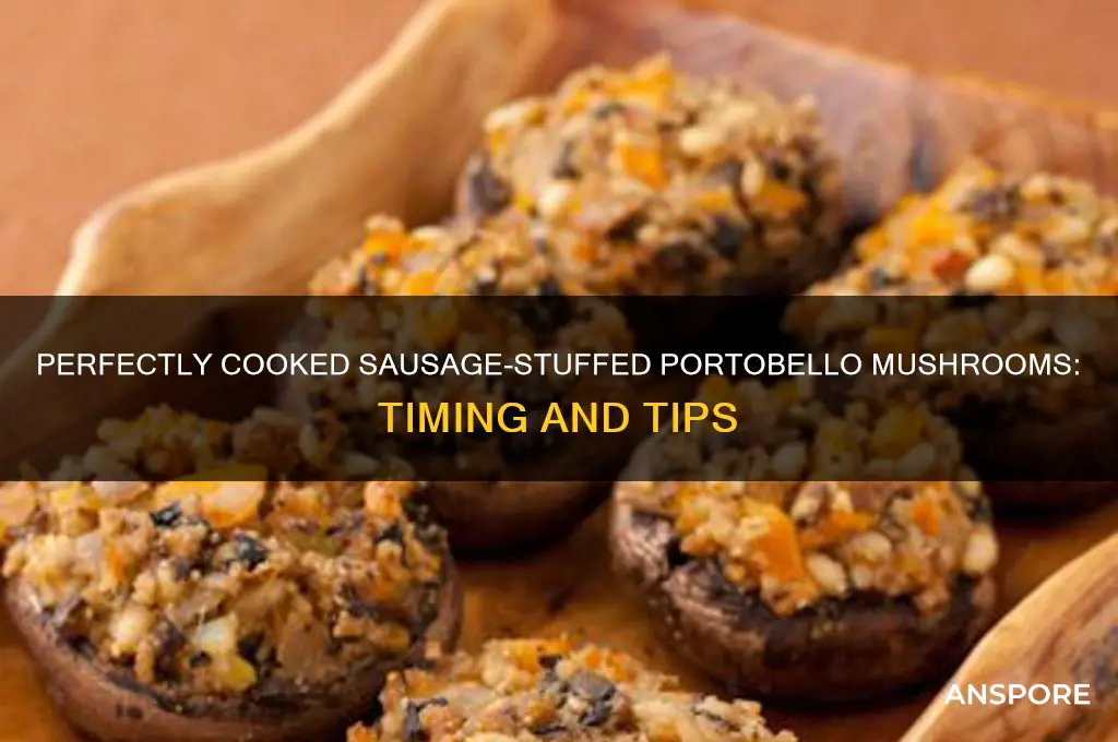how long to cook raw sausage stuffed portobello mushrooms