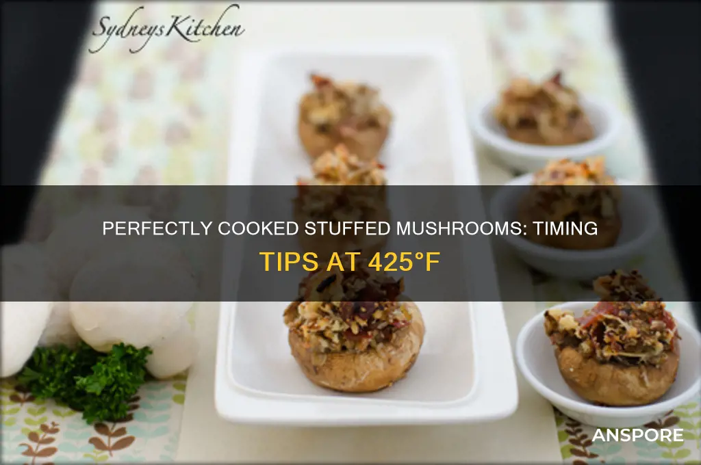 how long to cook stuffed mushrooms at 425