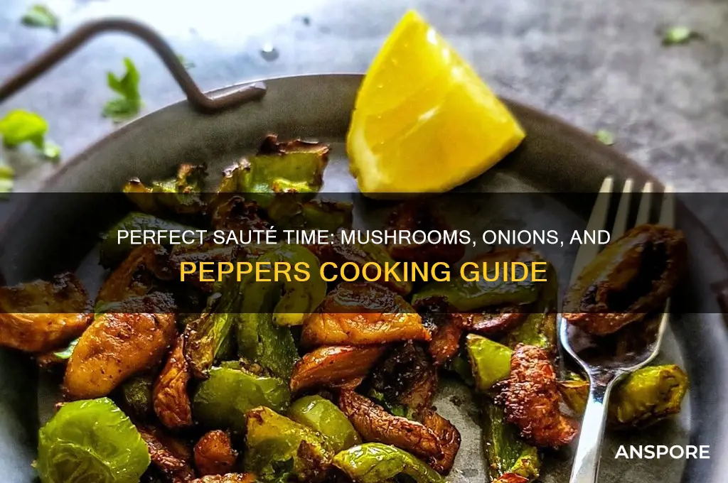 how long to saute mushrooms onions and peppers