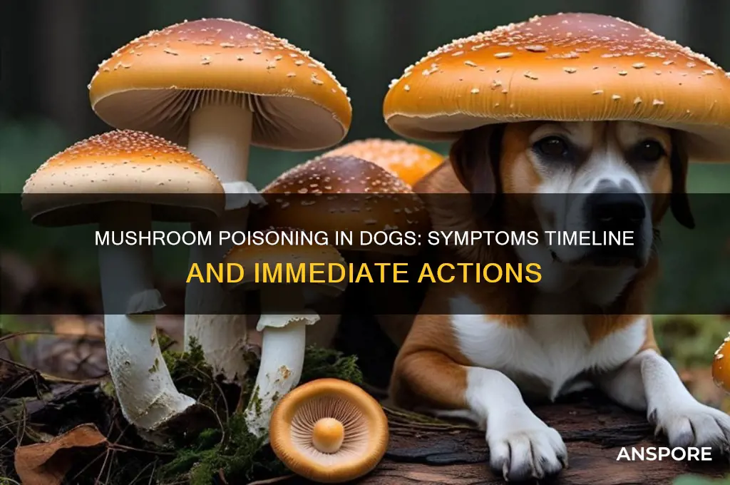 how long to show symptoms of mushroom poisoning in dogs