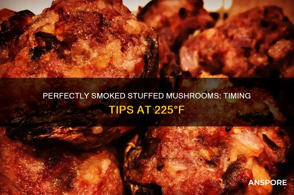 how long to smoke stuffed mushrooms at 225