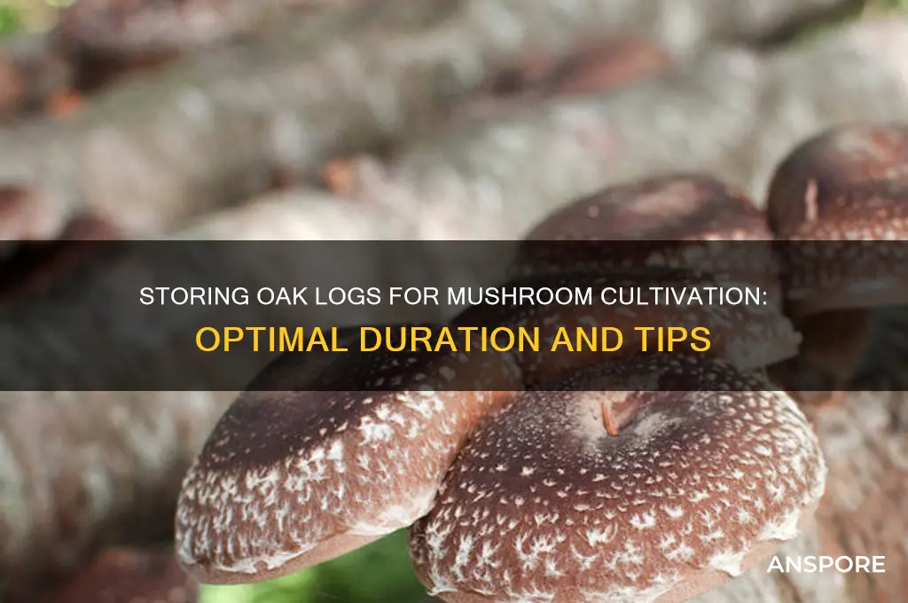 how long to store oak log mushroom