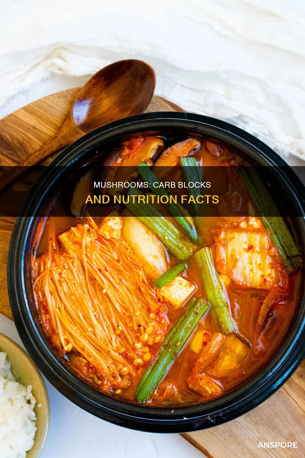 how many blocks of carb in mushrooms