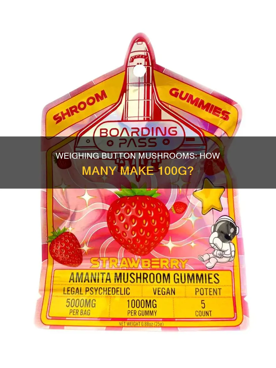 how many button mushrooms in 100g