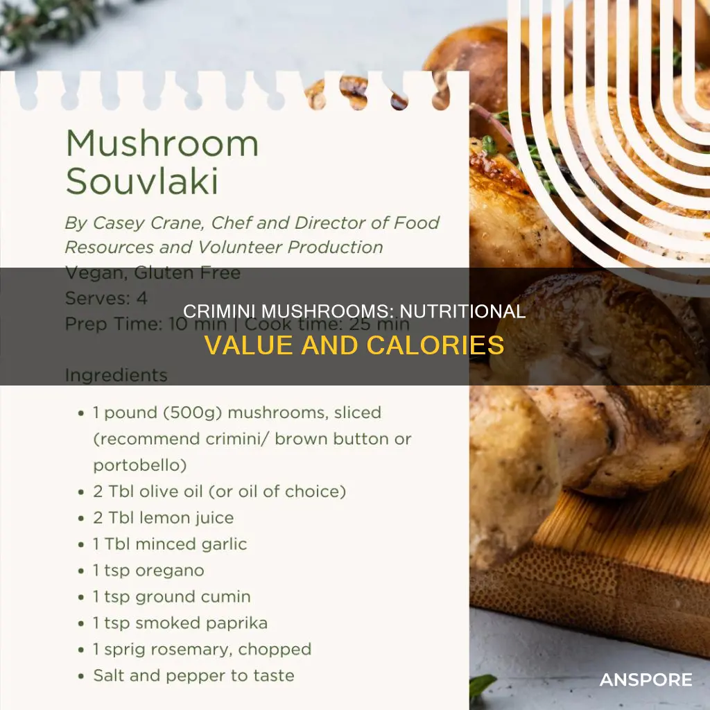 how many calories do crimini mushrooms have