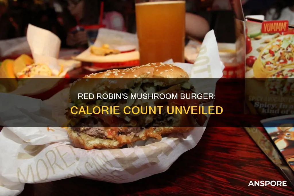 how many calories does a mushroom red robin burger have