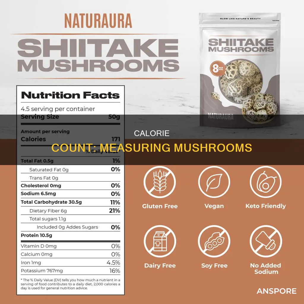 how many calories in 1 3 cup mushrooms
