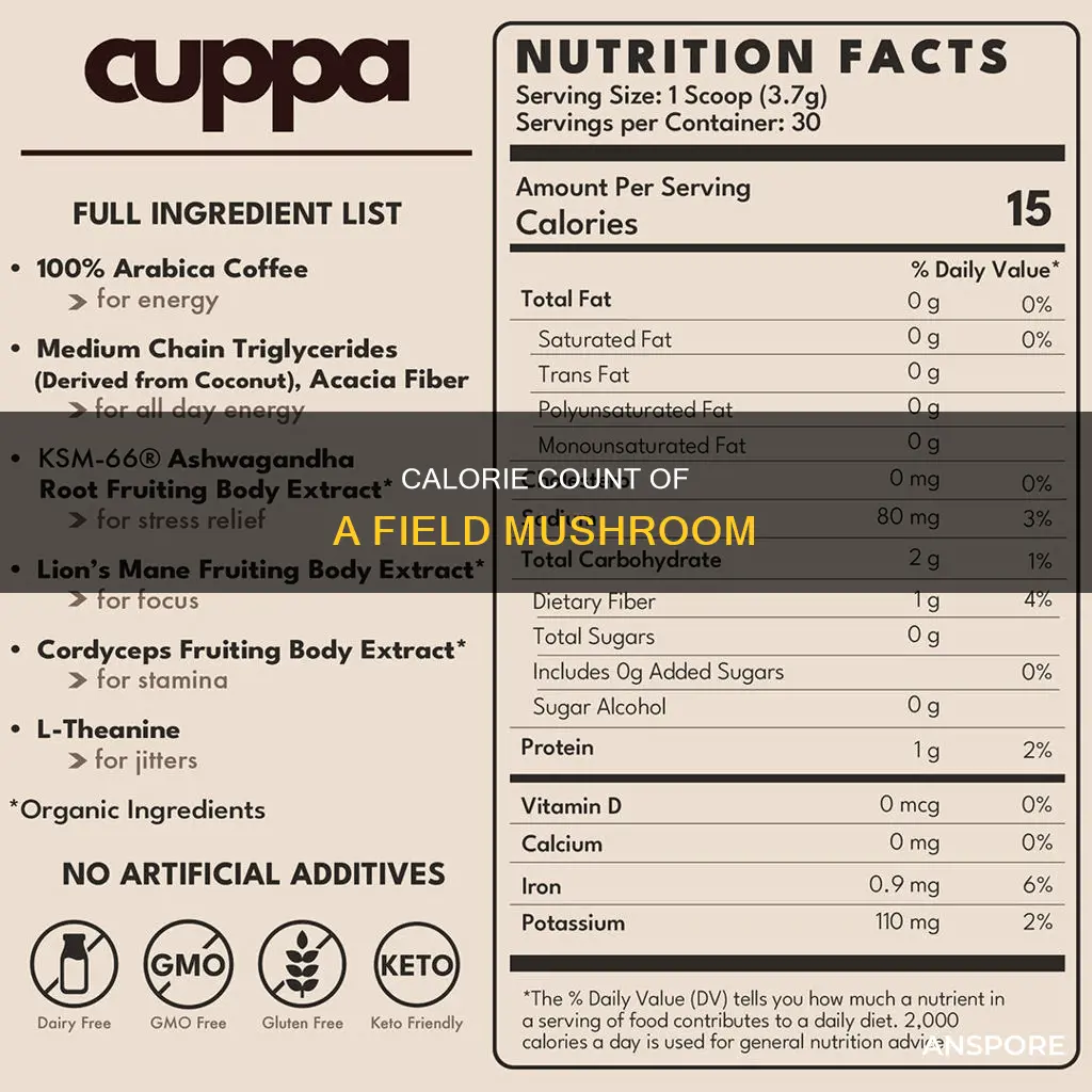 how many calories in 1 field mushroom