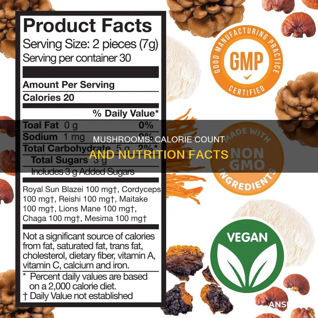 how many calories in 100 grams of mushrooms