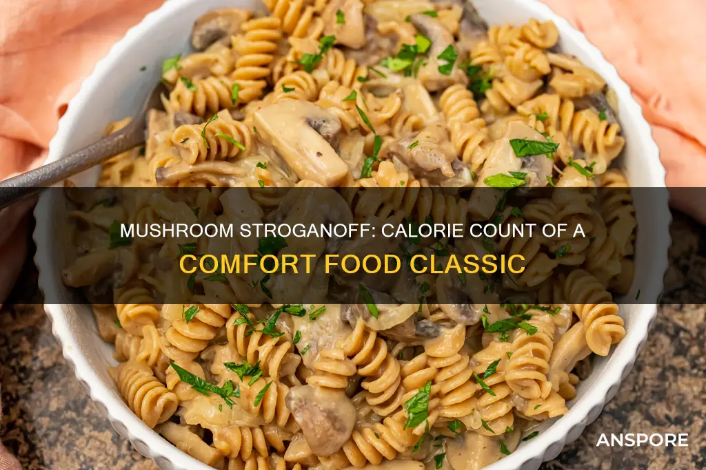 how many calories in a bowl of mushroom stroganoff