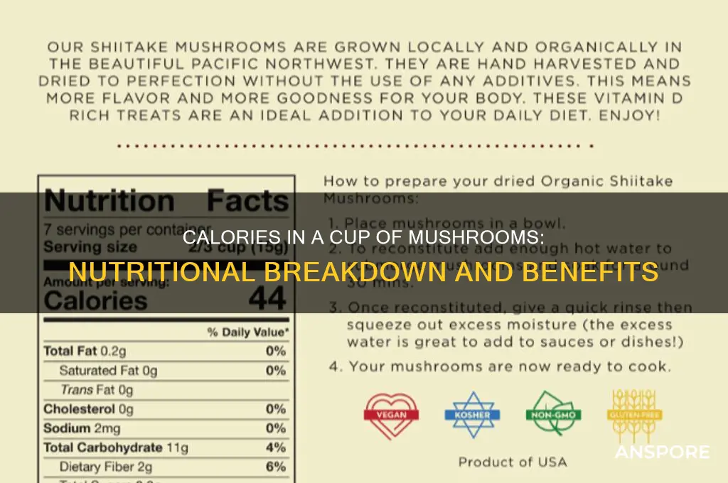 how many calories in a cup of mushrooms
