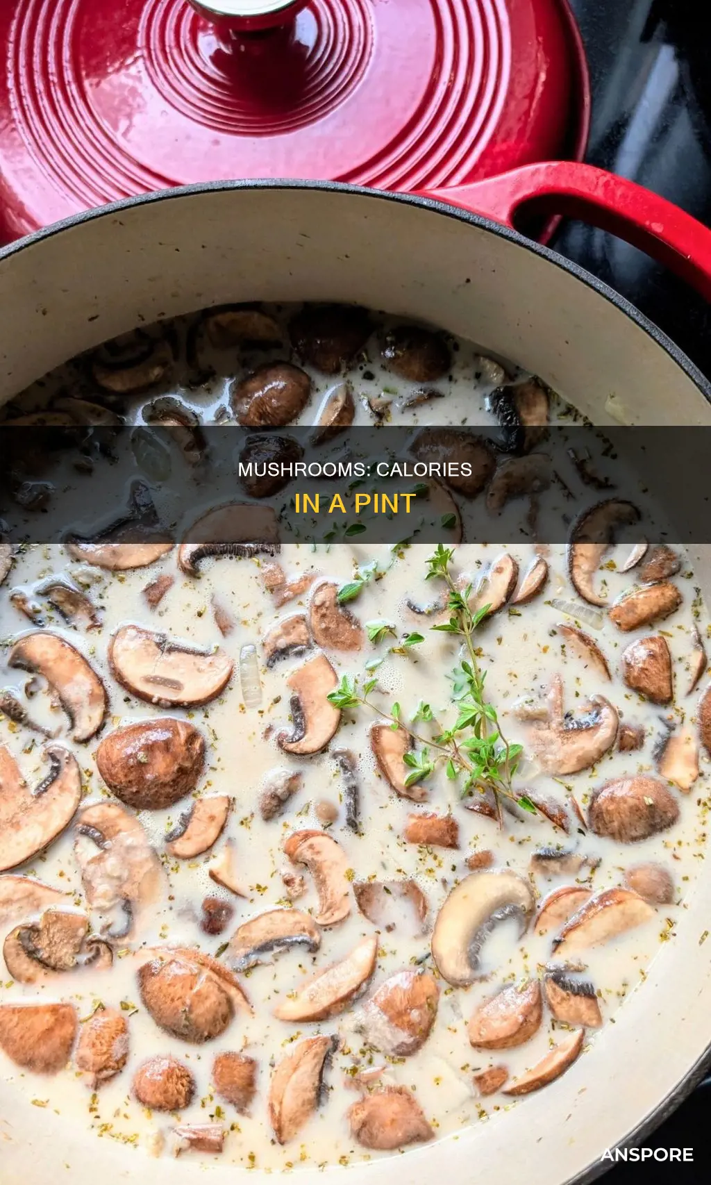 how many calories in a pint of mushrooms