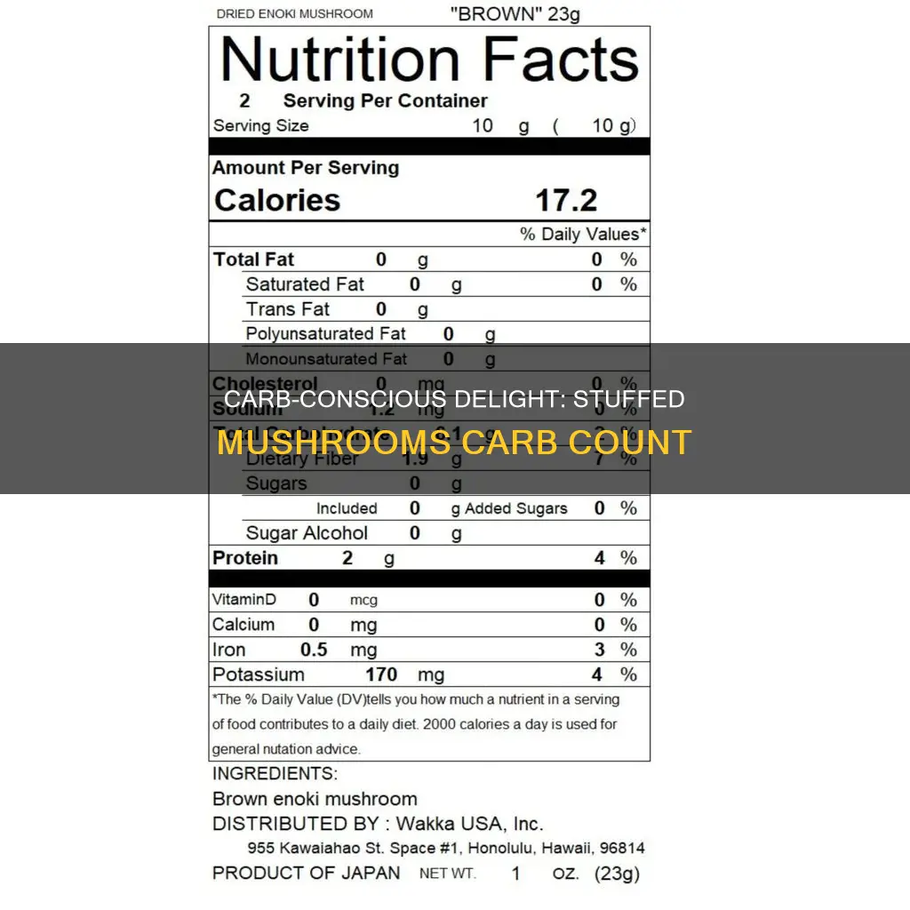 how many carbs are in stuffed mushrooms