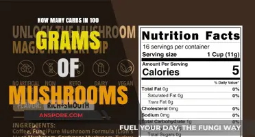Mushrooms' Carb Content: 100-Gram Portion Carb Count