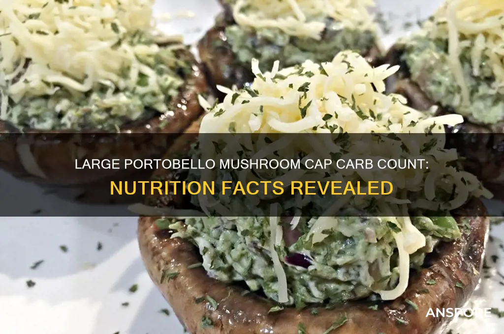 how many carbs in a large portobello mushroom cap