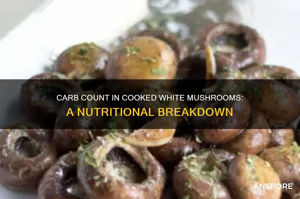how many carbs in cooked white mushrooms