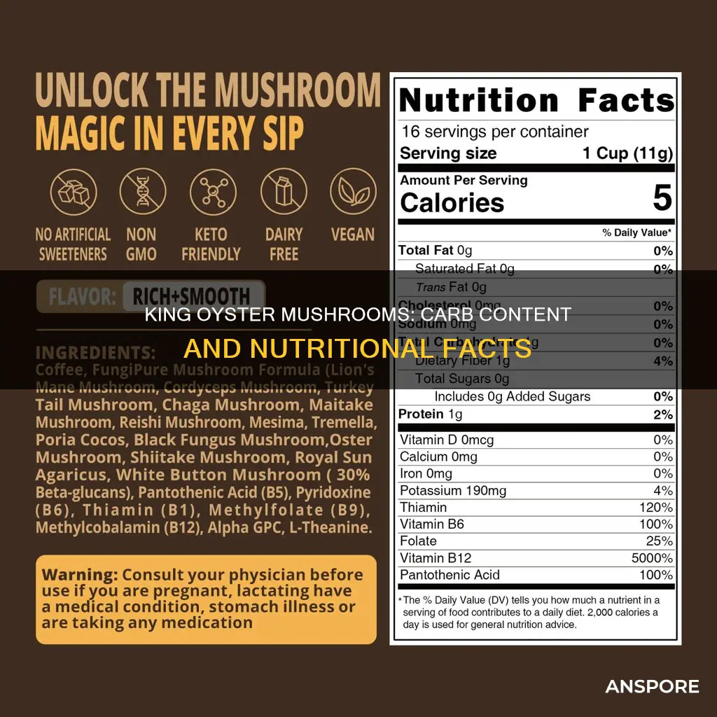 how many carbs in king oyster mushrooms