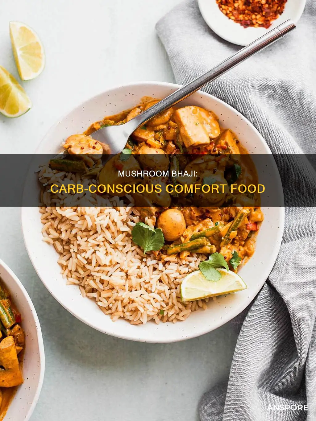 how many carbs in mushroom bhaji