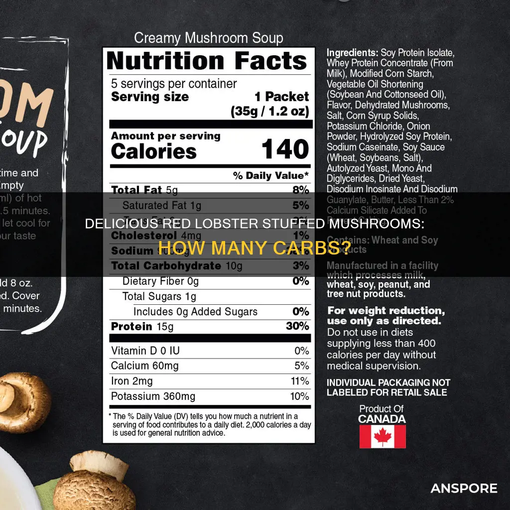 how many carbs in red lobster stuffed mushrooms