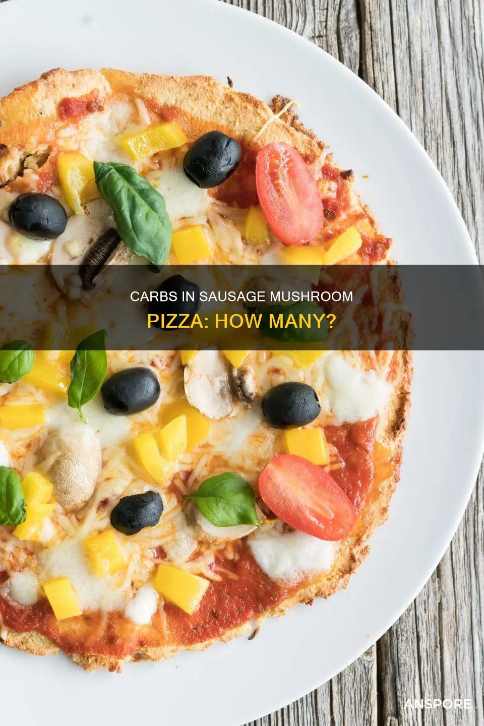 how many carbs in sausage mushroom pizza