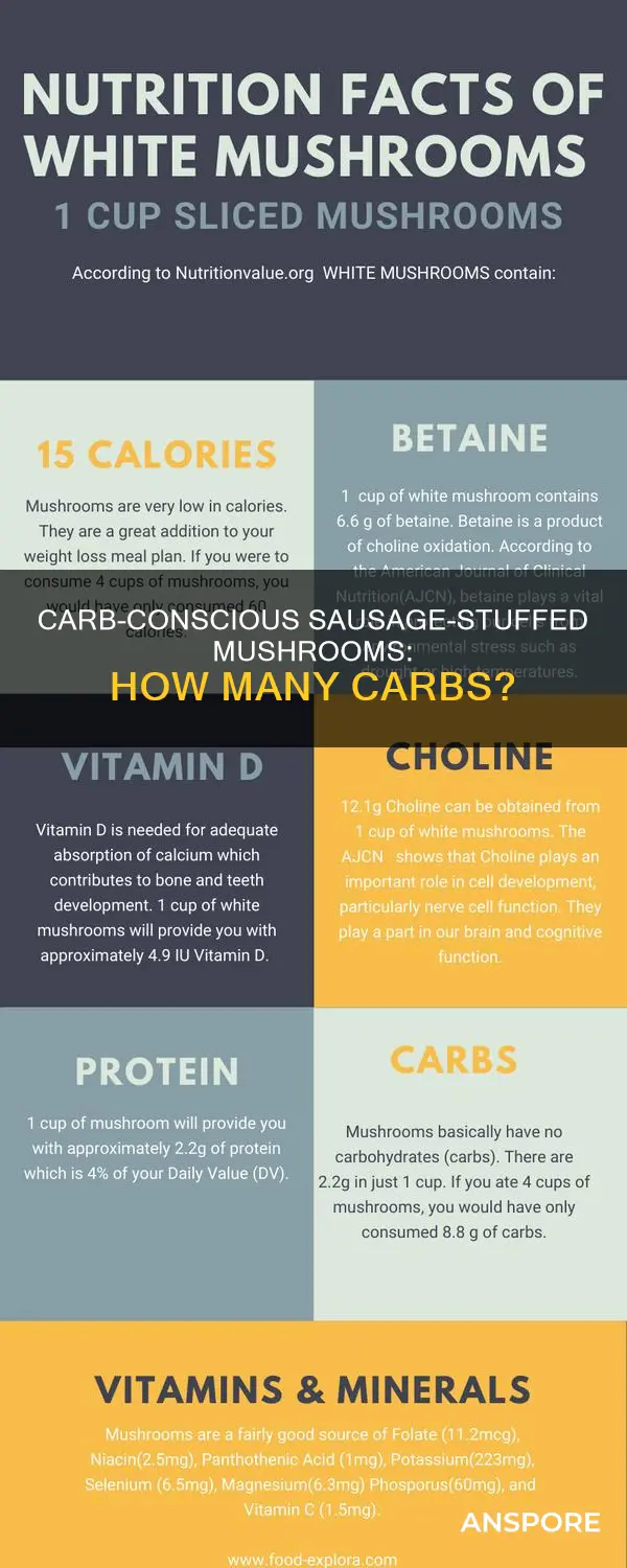 how many carbs in sausage stuffed mushrooms