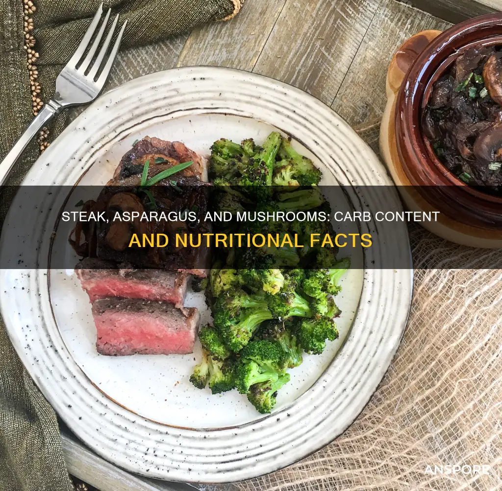 how many carbs in steak asparagus and mushrooms