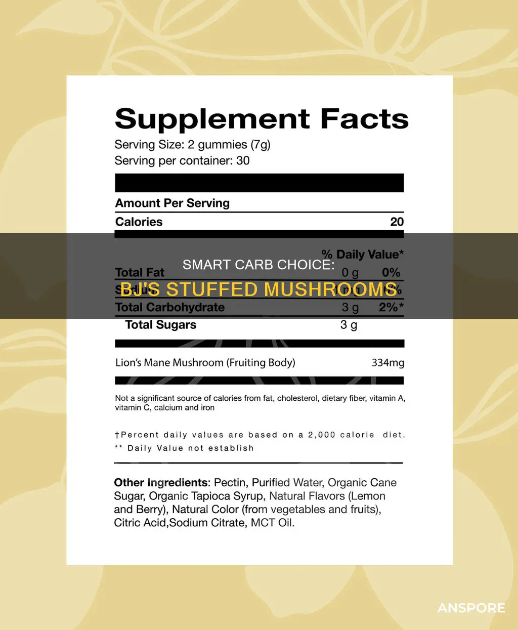 how many carbs in stuffed mushrooms bjs