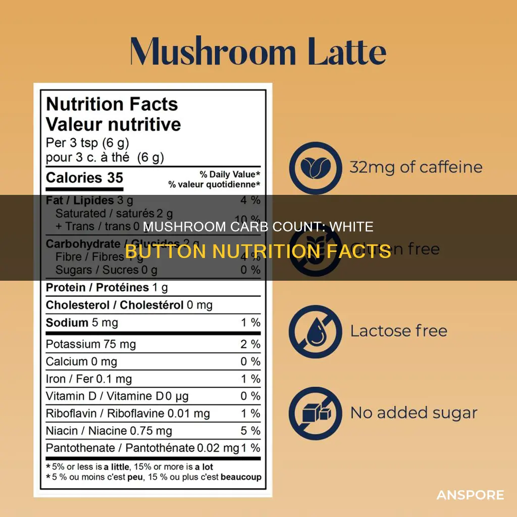 how many carbs in white button mushrooms