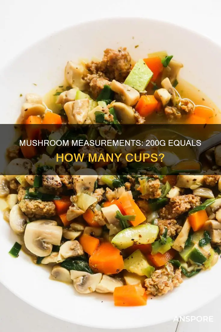 how many cups is 200g mushrooms