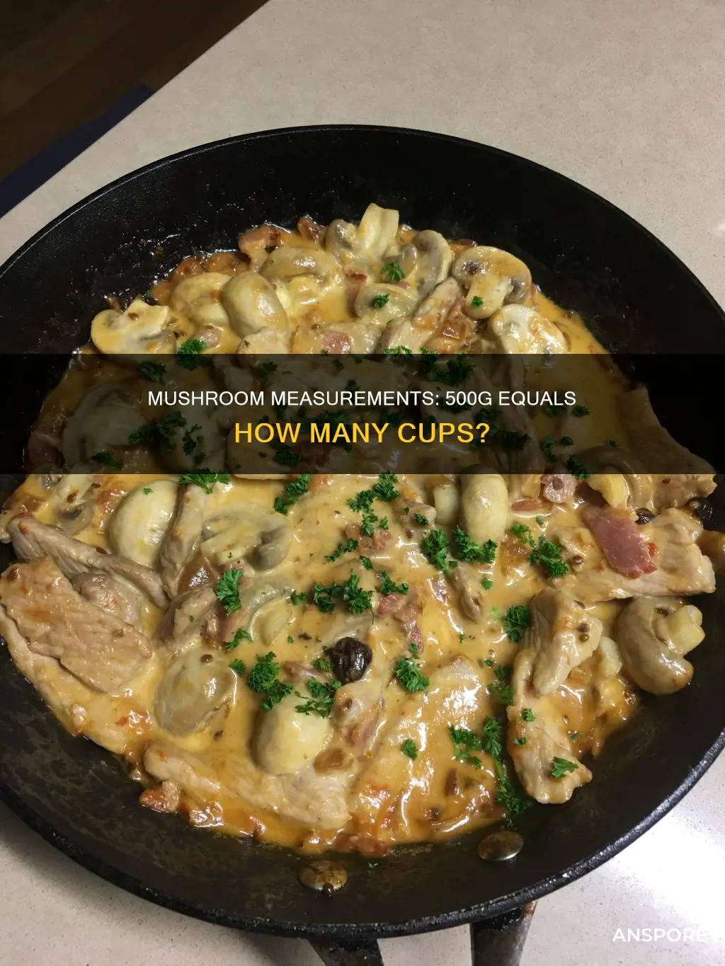 how many cups is 500g of mushroom