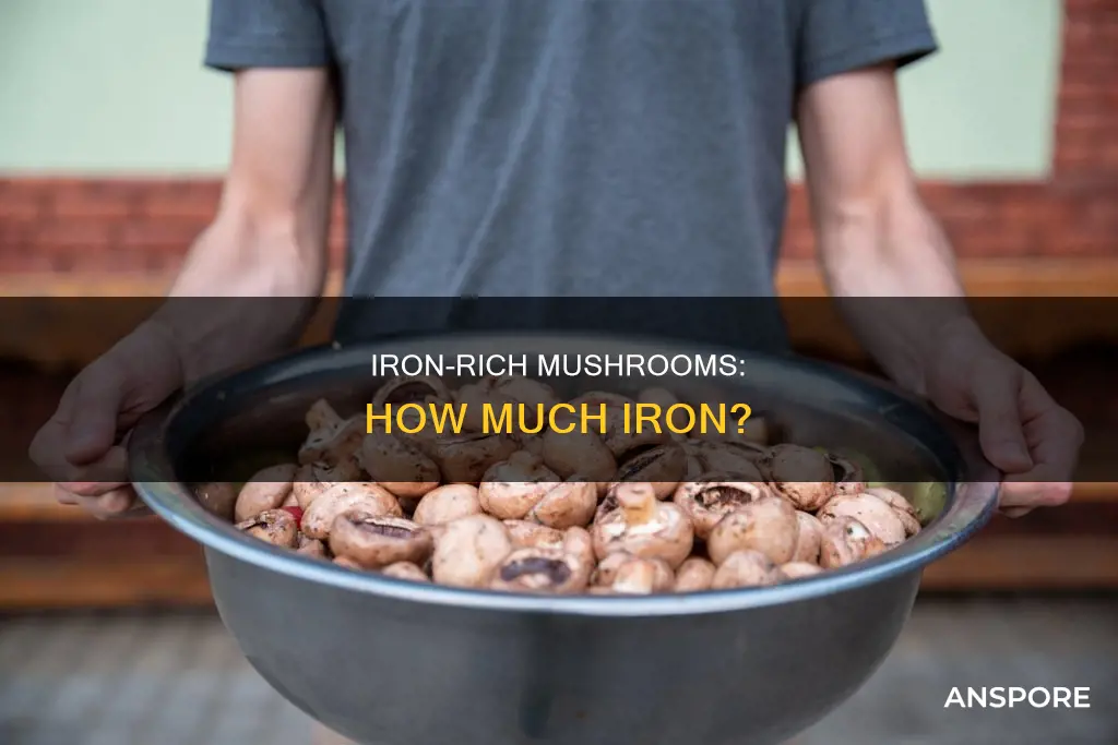 how many iron in mushrooms