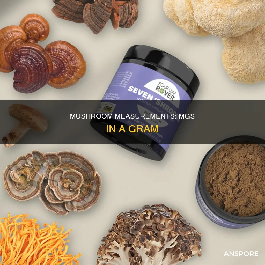 how many mg in a gram mushrooms