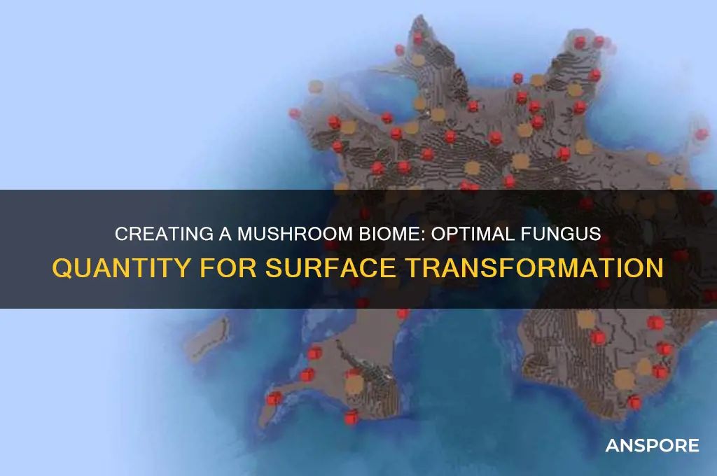 how many mushroom to make a surface mushrookm biome