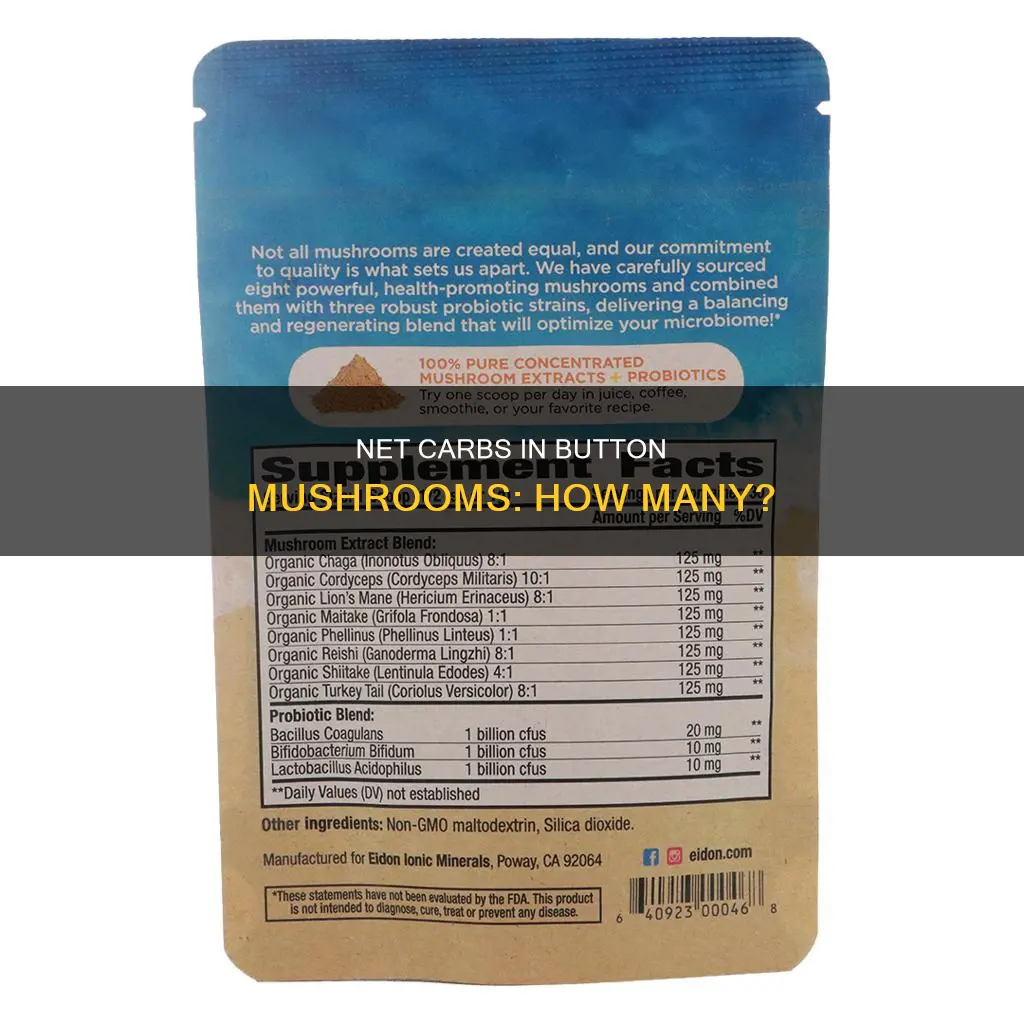how many net carbs inn 8 oz button mushrooms