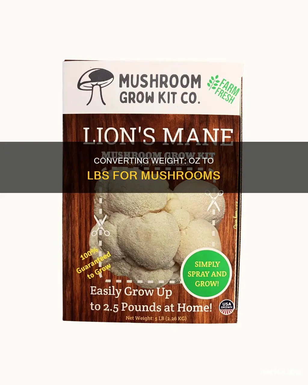 how many oz is 1 2 lbs of mushrooms