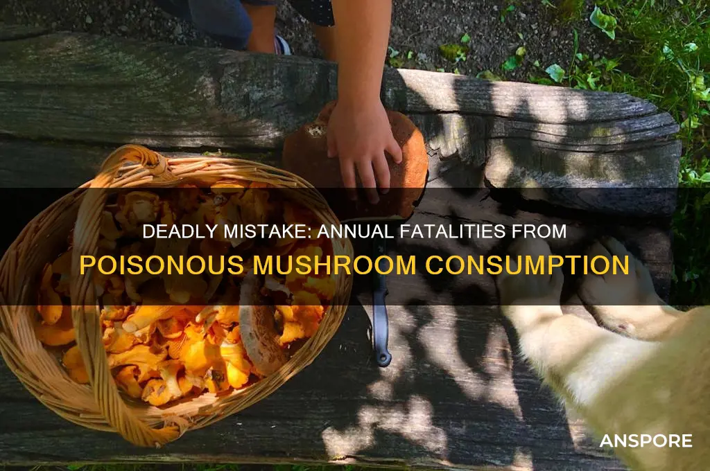how many people die each year from eating poison mushroom